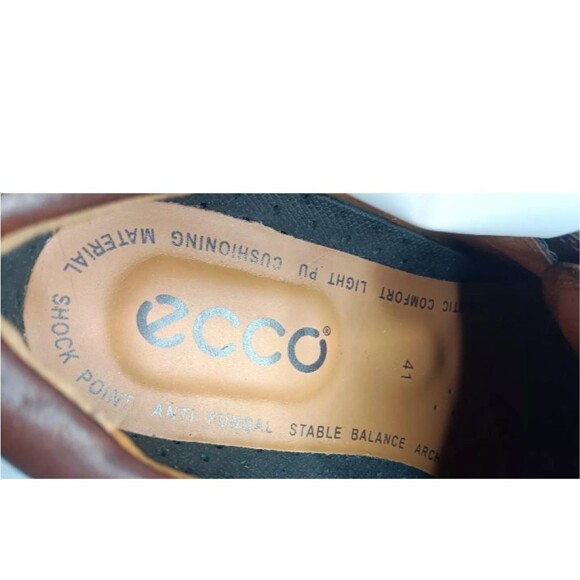 Ecco Leather Boat Shoes Men\'s Size 7 Water Repellent EU 41  Brown main image 6